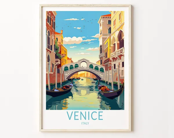 Venice Italy Travel Poster, City Travel Art Print