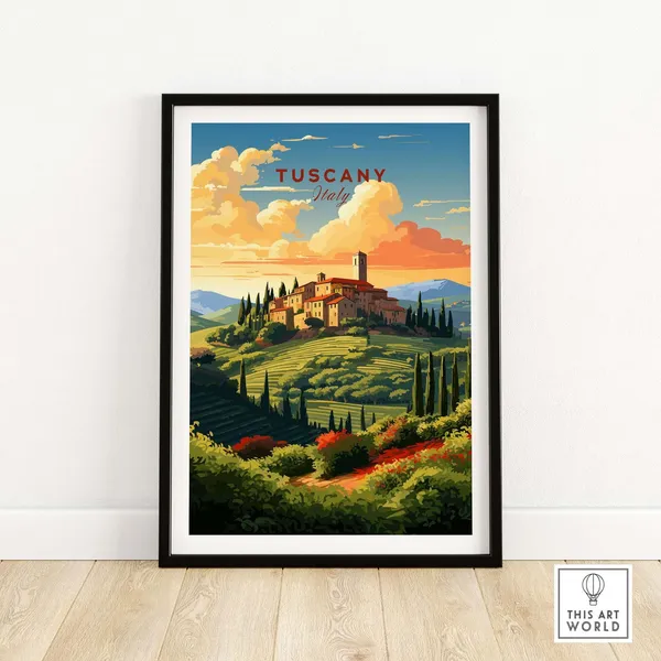 Tuscany Italy Travel Poster, Home Decor Art Print