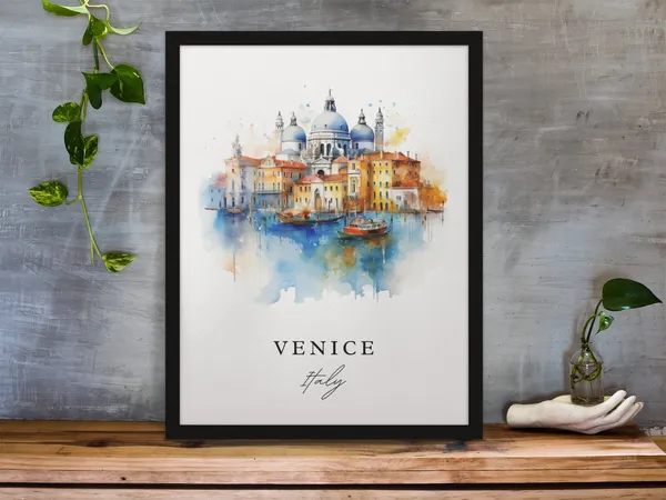 Venice Traditional Travel Poster, Italy Custom Text