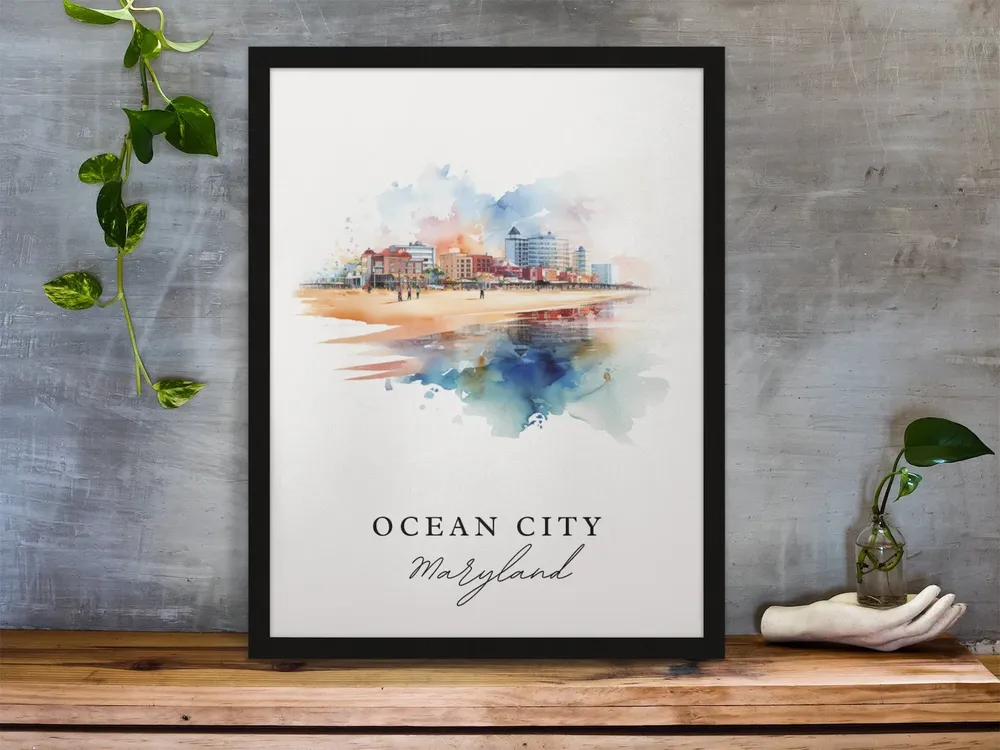 Ocean City Traditional Travel Poster, Maryland - Image 3