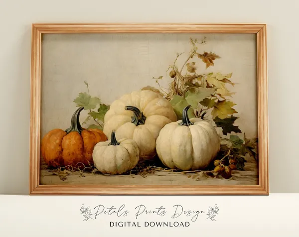 Pumpkin Still Life Halloween Wall Art Print