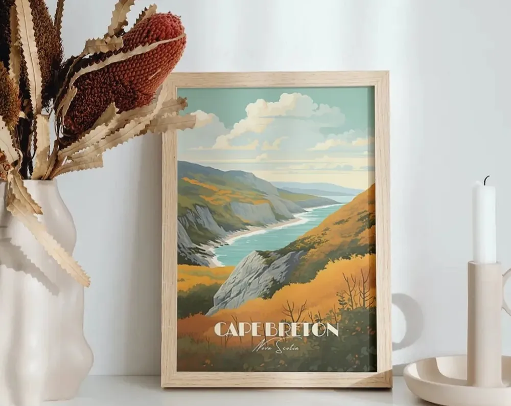 Cape Breton Cliff Ocean Wall Art Print