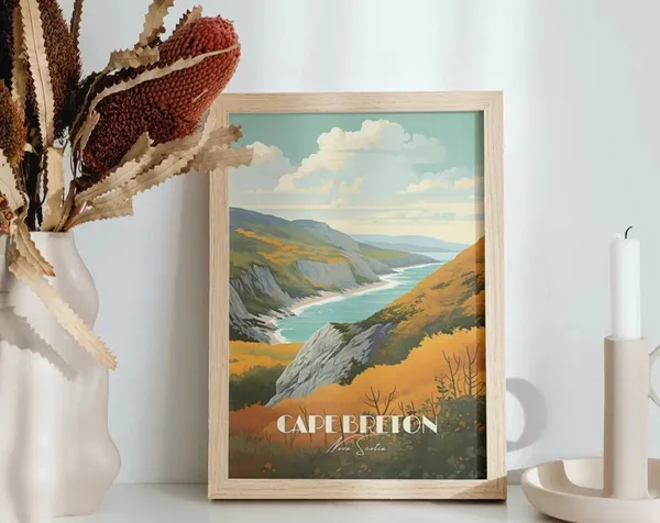 Cape Breton Cliff Ocean Wall Art Print