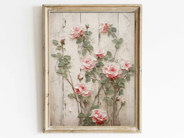 Vintage Rose Botanical Wall Art Print