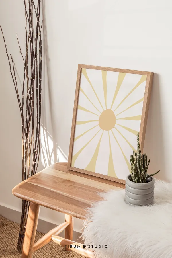 Light Yellow Daisy Boho Nursery Art Print
