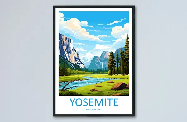 Yosemite Travel Poster, National Park Wall Art