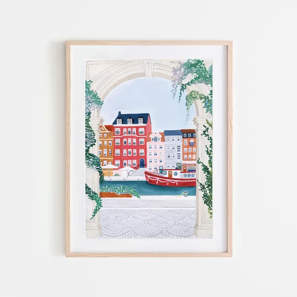 Copenhagen Travel Poster, Scandinavian Wall Art