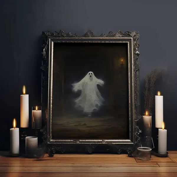 The Haunted Library, Spooky Gothic Victorian Halloween Art Print