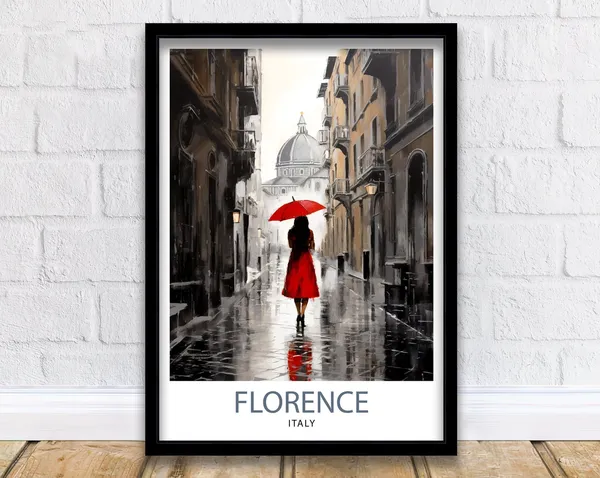 Florence Travel Poster, Italy Wall Art