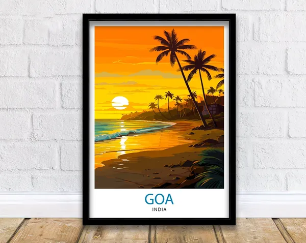 Goa India Travel Poster, India Travel Art Print