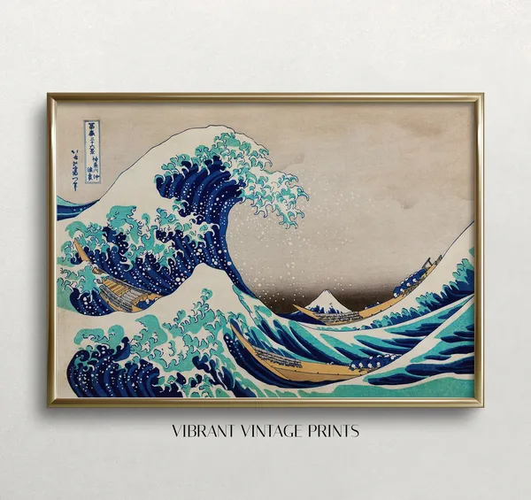 The Great Wave Off Kanagawa, Vintage Art Print