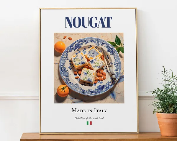 Nougat On Maiolica Tile Plate, Italian Food Art Print