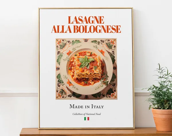 Lasagne Alla Bolognese Maiolica Tile Plate Art Print