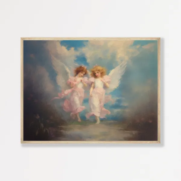 Angels Mythology Retro Oil Painting Art Print