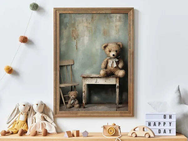 Teddy Bear Vintage Nursery Wall Art Print