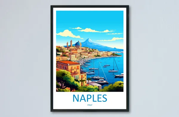 Naples Travel Poster, Italy Wall Art Print