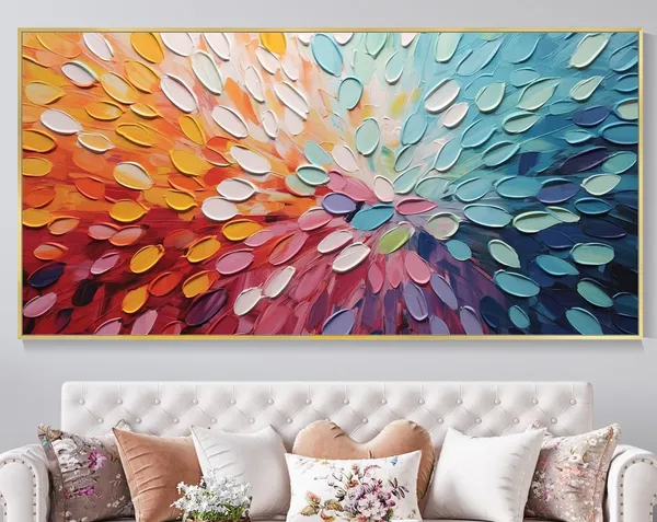 Bohemian Flower Oil Painting, Botanical Art Print