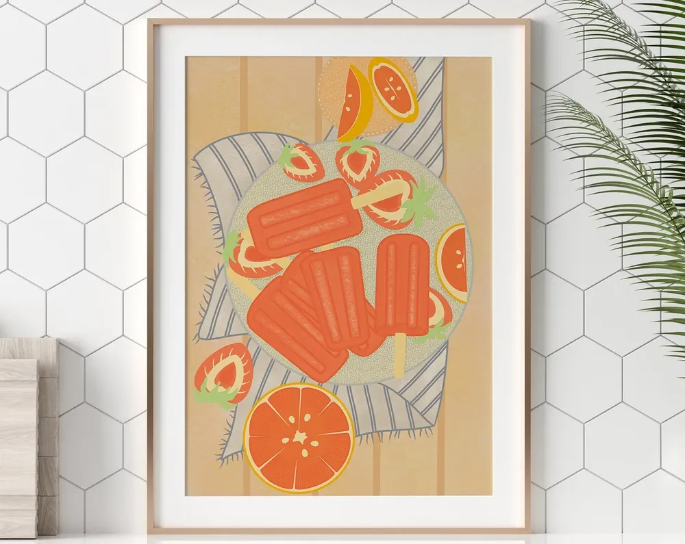 Vintage Popsicles Illustration Kitchen Art Print