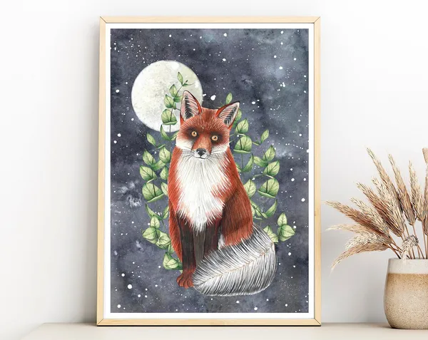 Forest Animals Fox Nursery Decor Art Print