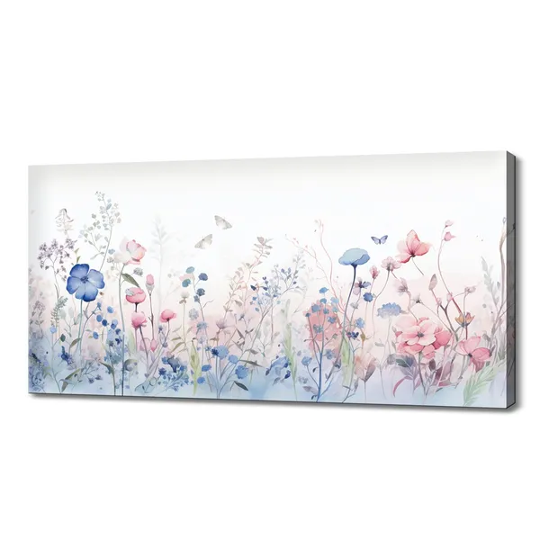 Pastel Spring Wildflowers Meadow Watercolor Art Print