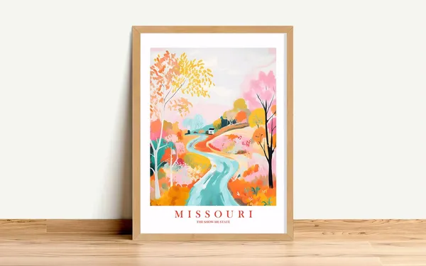 Missouri Retro Travel Poster, Show Me State Print