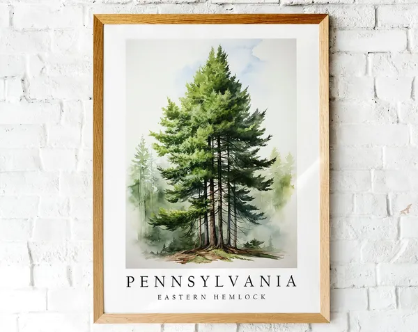 Eastern Hemlock, Pennsylvania State Tree Art Print
