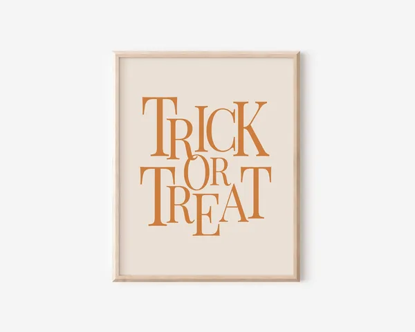 Modern Minimal Trick Or Treat Typography Halloween Poster