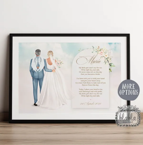 In Memory Of Father Of The Bride Custom Art Print