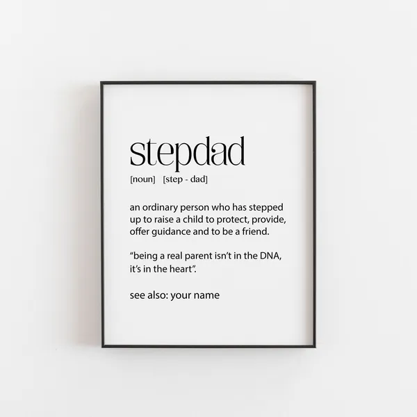 Stepdad Definition Typographic Poster, Chosen Family