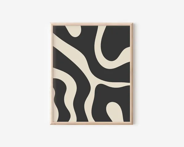 Japandi Neutral Abstract Art Print, Minimalist Decor