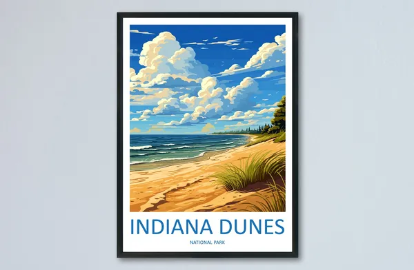 Indiana Dunes Travel Poster, National Park Art Print