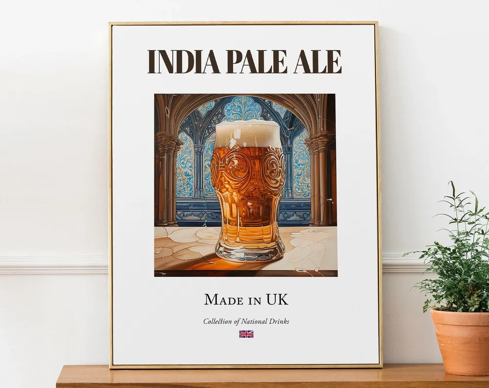 India Pale Ale on Maiolica Tile, Kitchen Bar Art Print