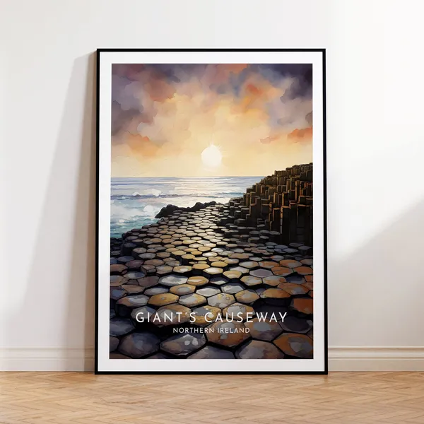 Giants Causeway Travel Poster, Northern Ireland