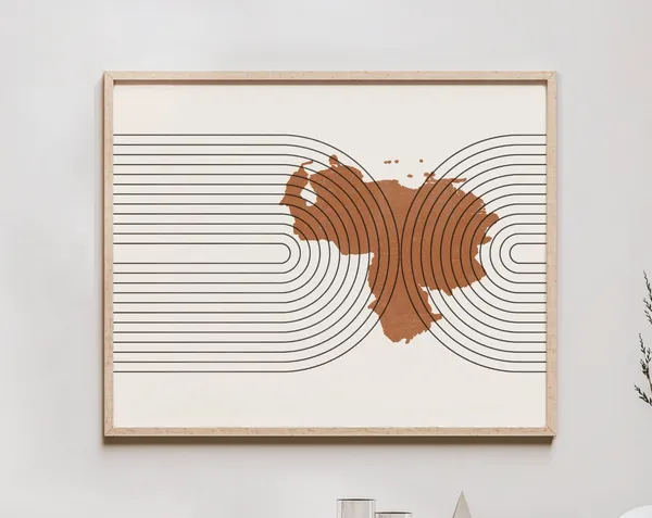Venezuela Mid-Century Map Retro Decor Poster