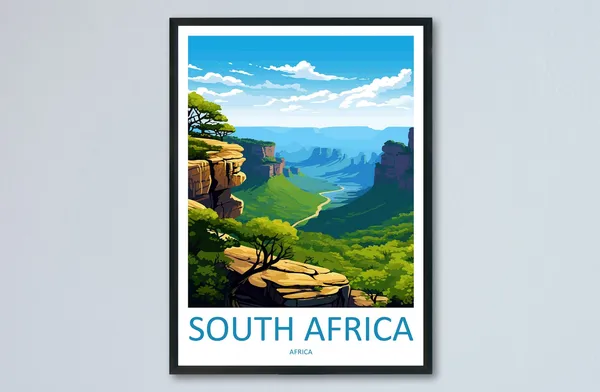 South Africa Travel Poster, World & Cultural Art