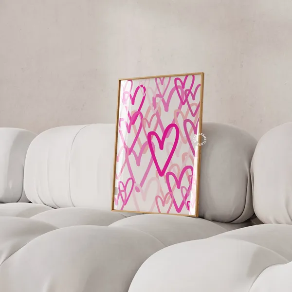 Pink Aesthetic Wall Art Print, Preppy Dorm Decor