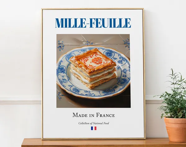 Mille Feuille On Maiolica Tile Plate, Art Print