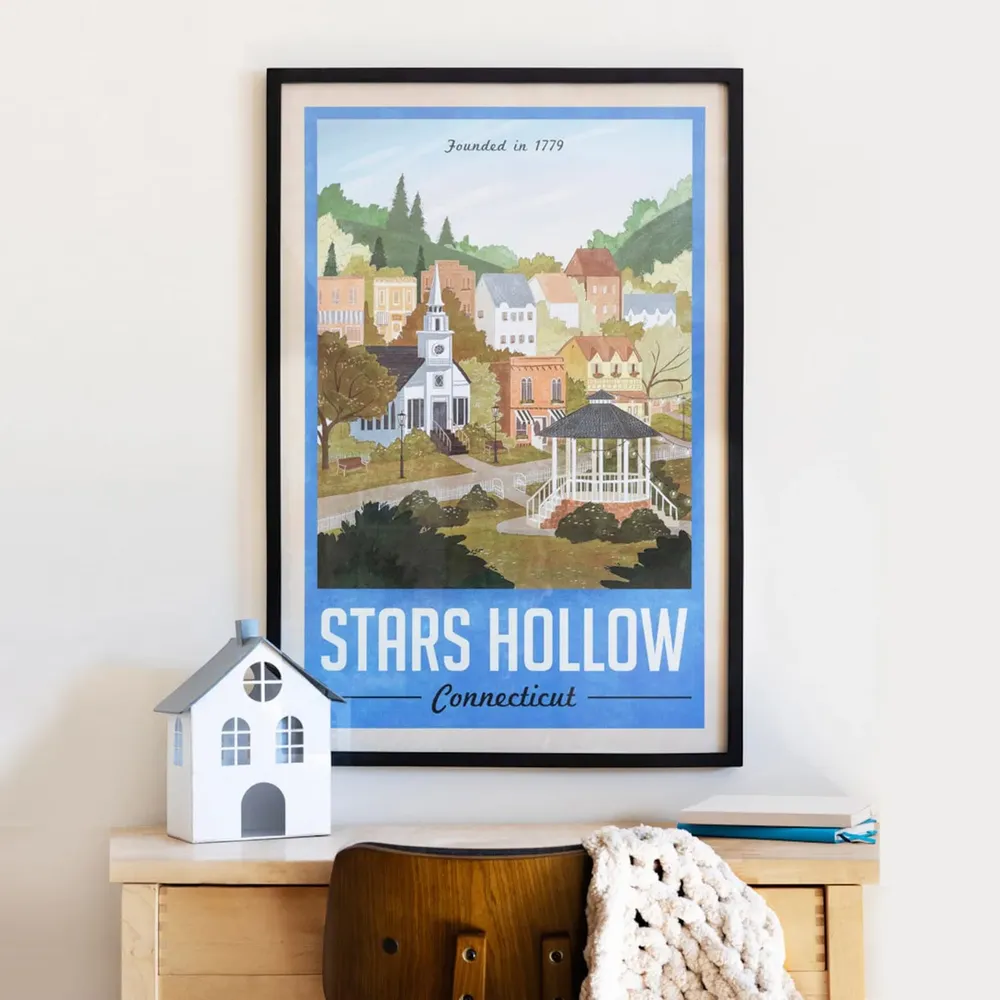 Stars Hollow Vintage Travel Poster, Blue Version - Image 3