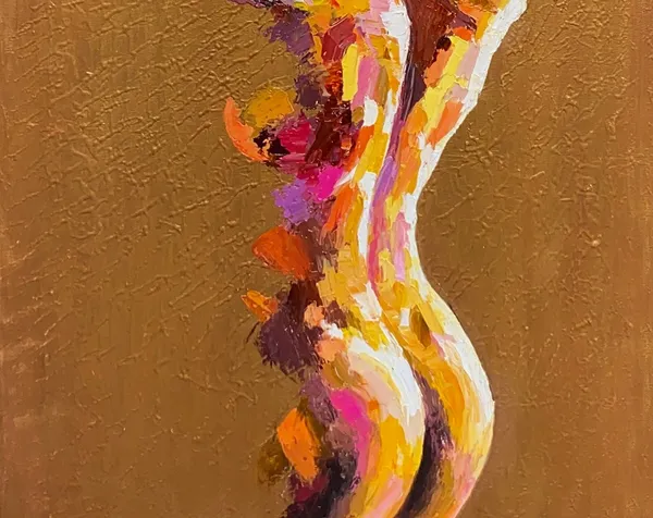Nude Woman Figurative Art Print, Female Body Study