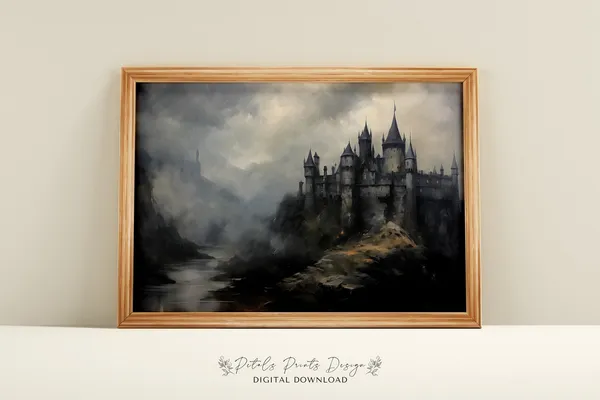 Vintage Halloween Castle Art Print