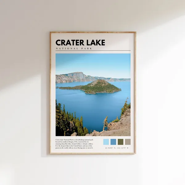 Crater Lake Oregon Photography Poster