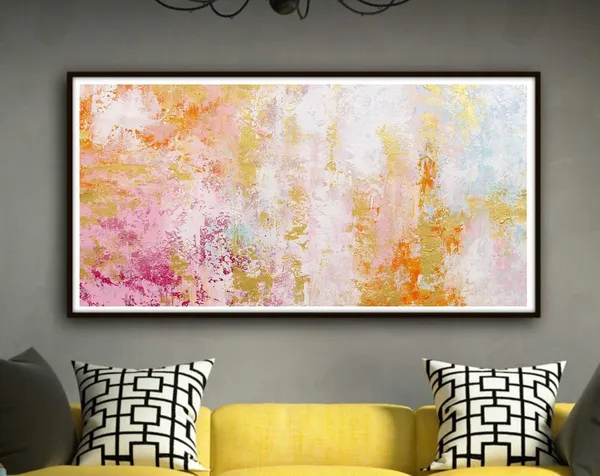 Colorful Abstract Painting, Acrylic Texture Art Print
