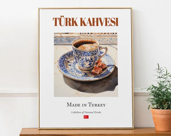 Trk Kahvesi On Maiolica Tile, Turkish Beverage Poster