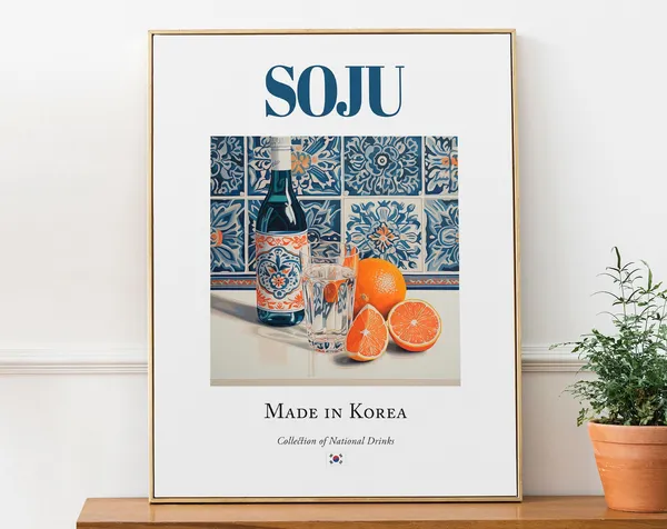 Soju On Maiolica Tile, Kitchen And Bar Art Print