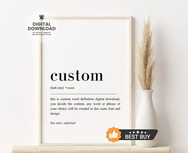 Custom Definition Poster, Definition Wall Art
