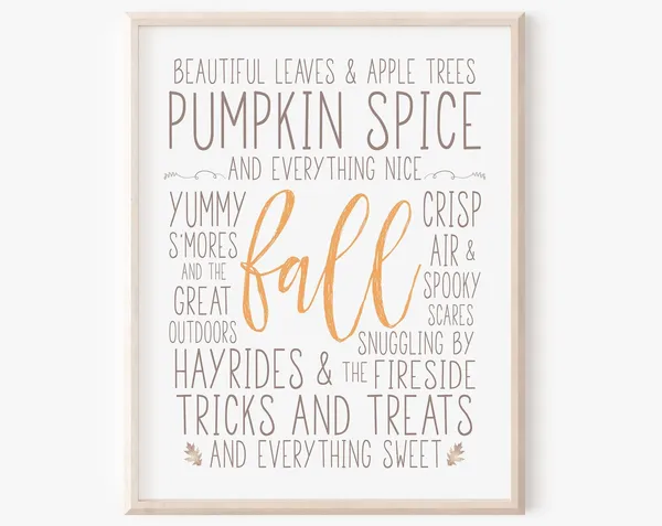 Fall Favorites Autumn Seasonal Farmhouse Art Print