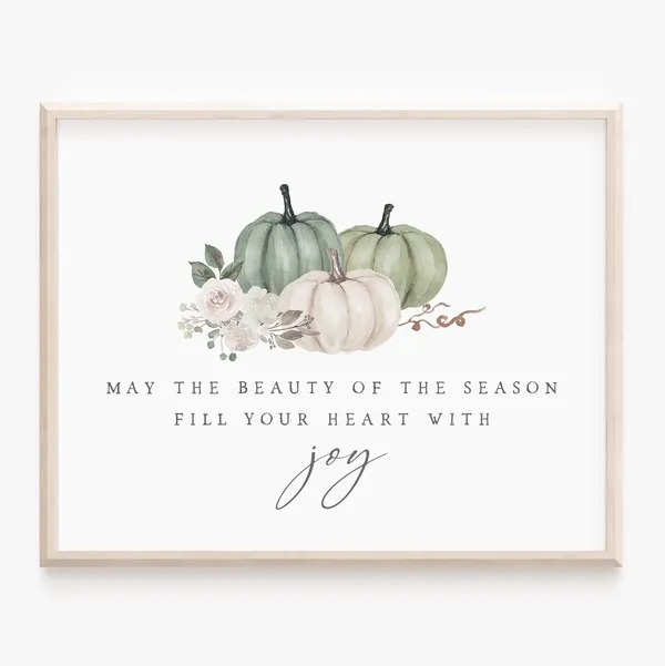 Fall Blessing Autumn Quote Art Print, Farmhouse