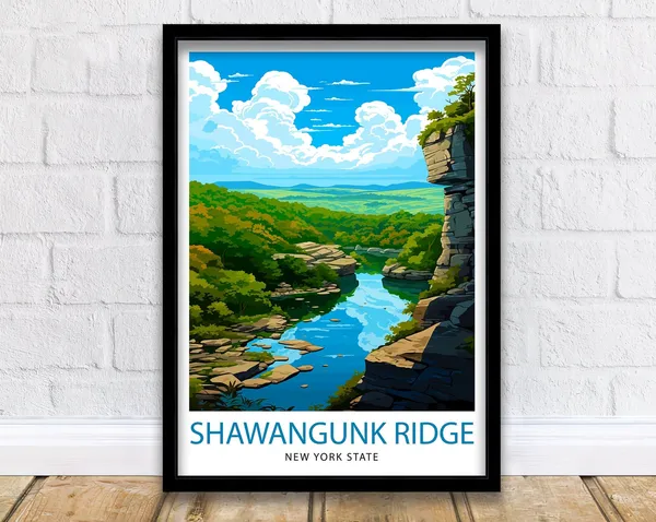 Shawangunk Ridge New York Landscape Travel Poster
