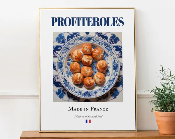 Profiteroles on Maiolica Tile Plate Art Print