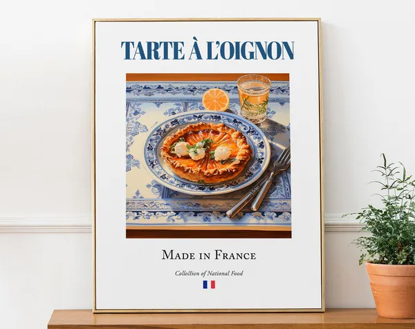 Tarte Loignon On Maiolica Tile Plate, Food Poster